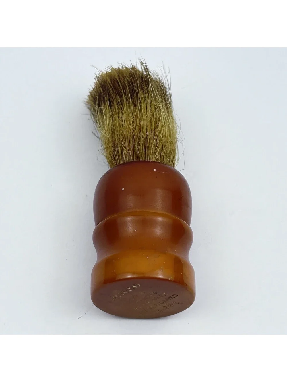 Vintage Klenzo Shaving Brush B 985 Butterscotch Bakelite Badger Cased USA